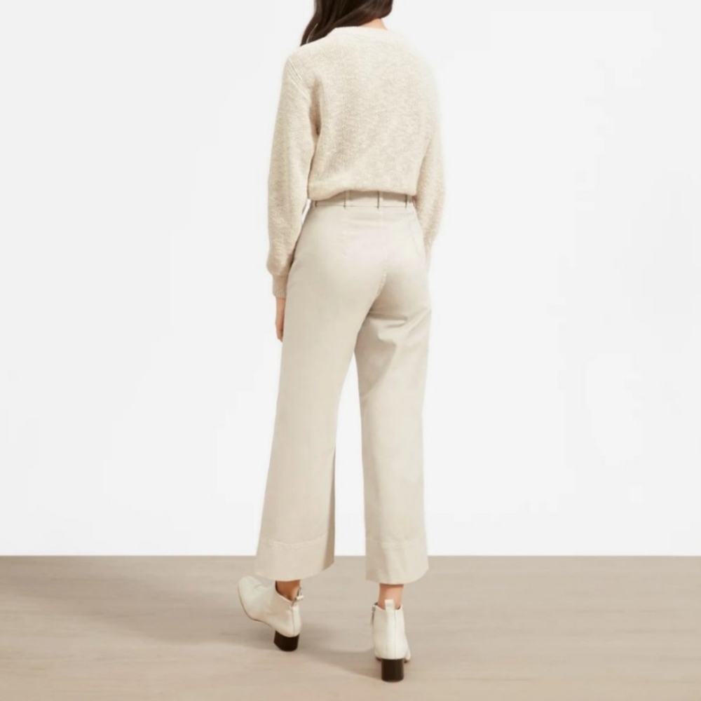 Everlane Wide Leg Lightweight Chinos in Bone 6